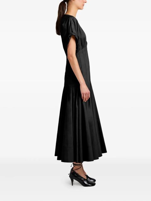 Proenza Schouler Ciara V-neck pleated maxi dress - Black