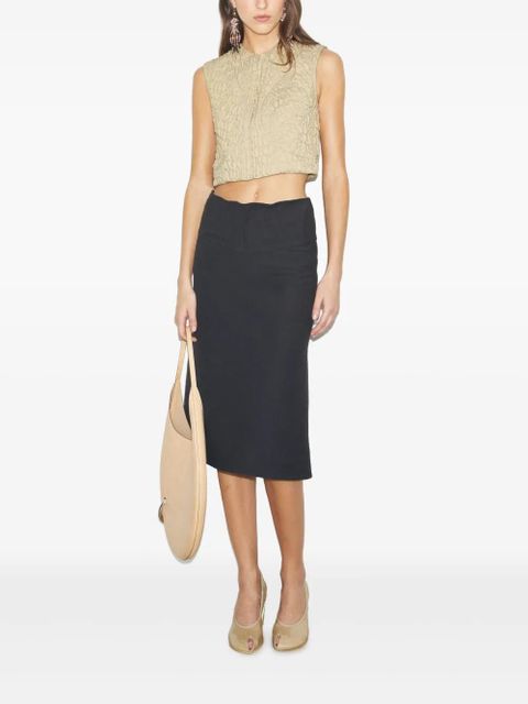 Tory Burch asymmetrical midi skirt - Black