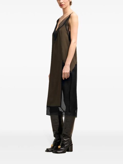 AMI Paris thin strap midi-dress - Brown