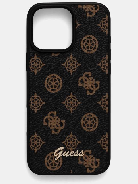 Guess etui na telefon iPhone 16 Pro Max 6.9 kolor brązowy GUHMP16XPGPYSK