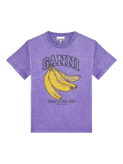 GANNI graphic-print T-shirt - Purple - zdjęcie produktu nr 1