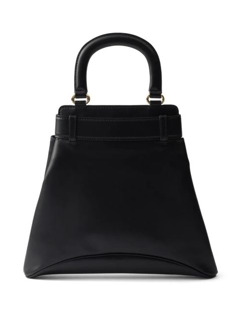 Prada logo-stamp leather tote bag - Black - zdjęcie produktu nr 2