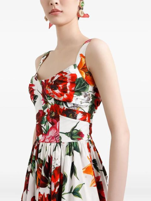 Dolce & Gabbana floral-print midi dress - White - zdjęcie produktu nr 2