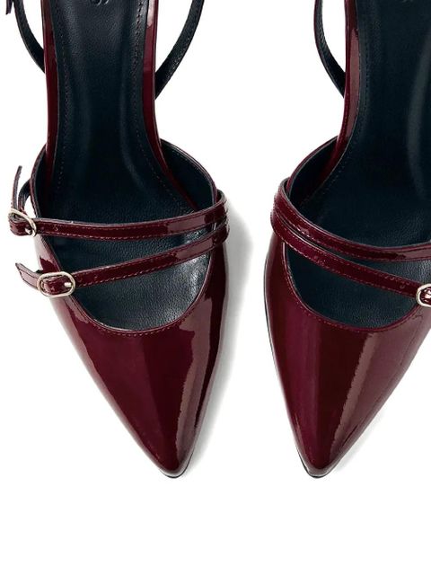 ALOHAS 75mm leather heeled pumps - Red