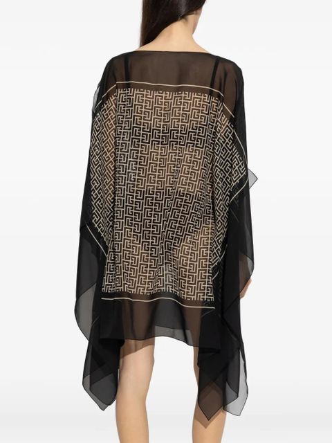 Balmain geometric-print beach dress - Black