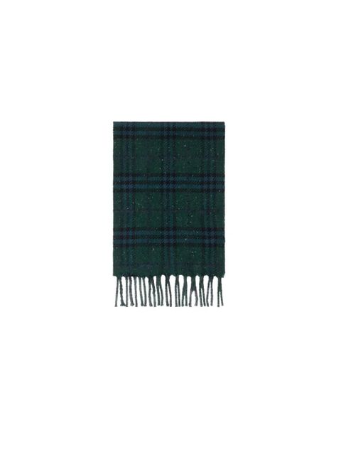 Burberry Check-pattern fringed scarf - Green - zdjęcie produktu nr 2