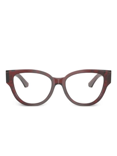 Burberry Eyewear check-pattern glasses - Red - zdjęcie produktu nr 1