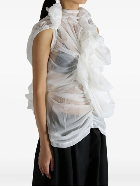 Comme Des Garçons ruffled draped top - White