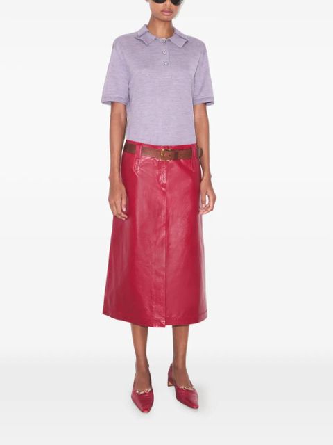 Tory Burch oversized silk polo shirt - Purple - zdjęcie produktu nr 2