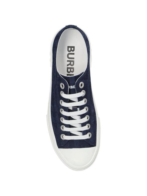 Burberry logo plaque platform sneakers - Blue