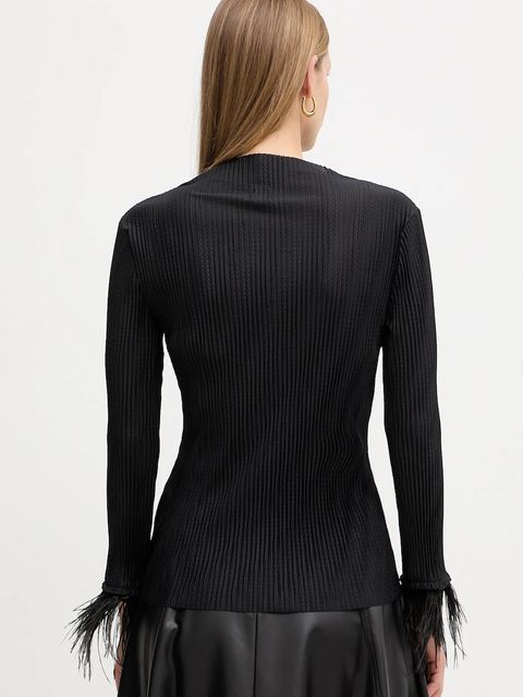 BOSS bluzka damska kolor czarny gładka 50548647