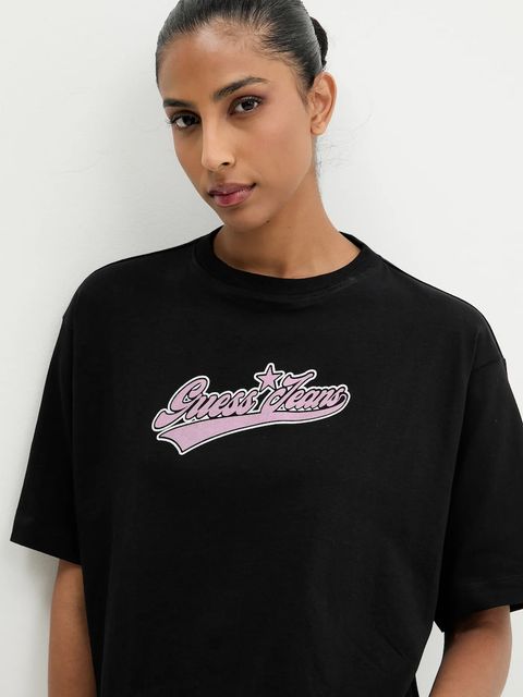 Guess Jeans t-shirt bawełniany damski kolor czarny W5BI31 K8HM0