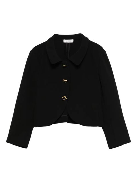 SANDRO square-buttons cropped jacket - Black - zdjęcie produktu nr 1