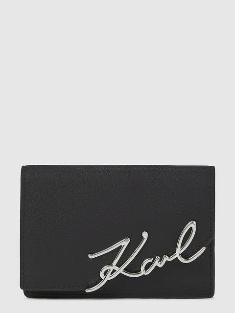 Karl Lagerfeld portfel skórzany K/SIGNATURE damski kolor czarny A4W32018 - zdjęcie produktu nr 1