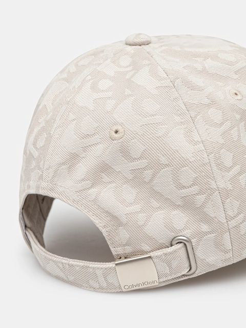 Calvin Klein Jeans czapka z daszkiem kolor beżowy wzorzysta LV04K5058G