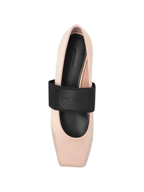 Givenchy logo-patch elasticated-strap ballet flats - Pink