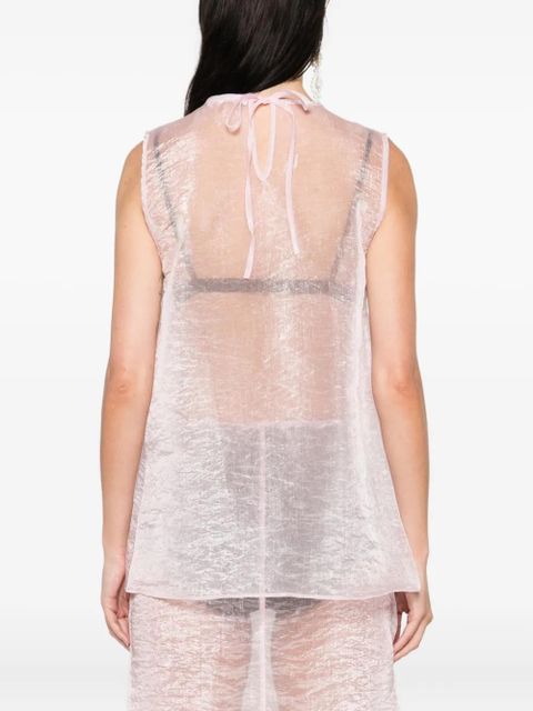 Cecilie Bahnsen floral-embellished sleeveless top - Pink