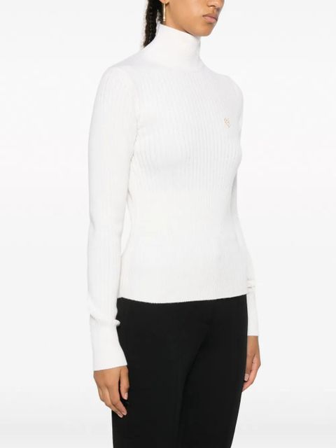 Casablanca ribbed-knit wool jumper - White