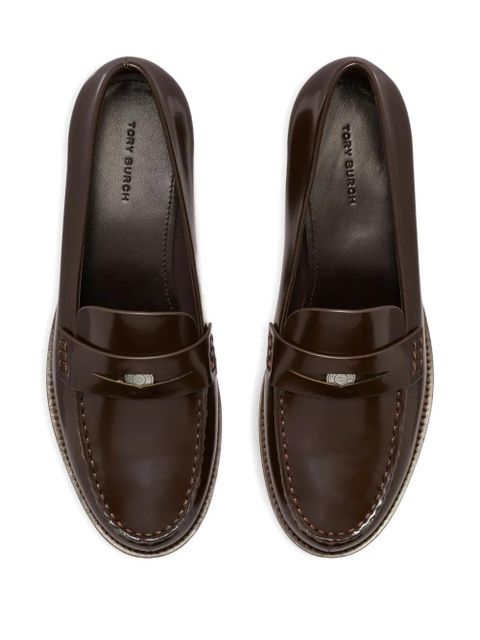 Tory Burch penny leather loafers - Brown