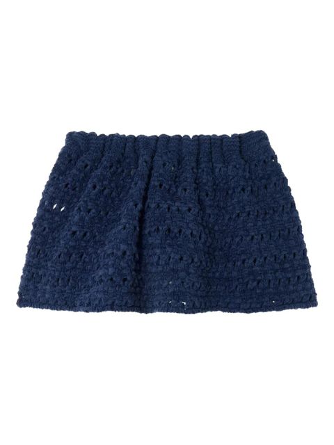 Alanui The Breath Of The Lagoon crochet tassel-detail mini skirt - Blue