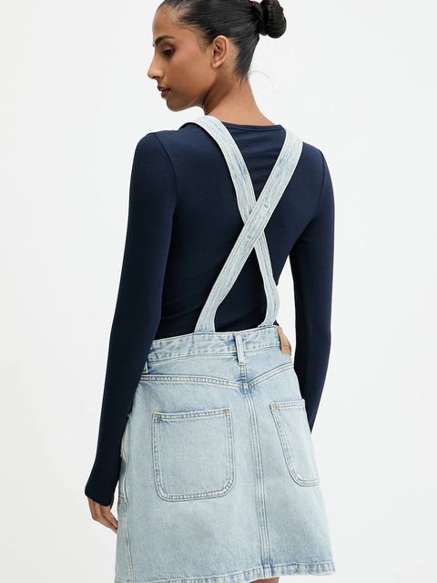 Tommy Jeans sukienka jeansowa kolor niebieski mini rozkloszowana DW0DW22149 - zdjęcie produktu nr 2