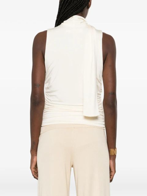 Aya Muse self-tie draped top - Neutrals