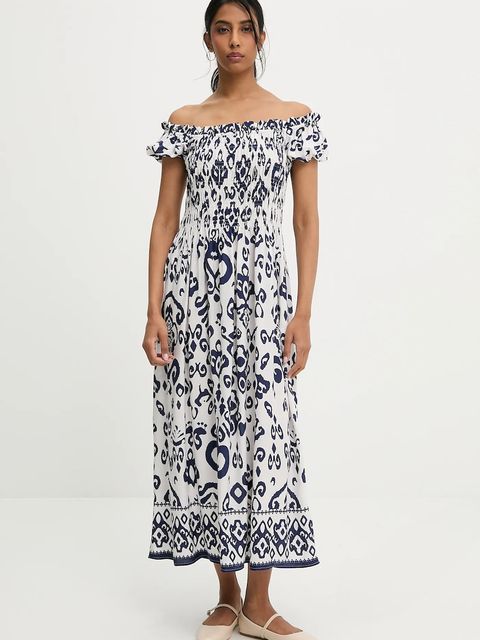 Answear.LAB sukienka kolor niebieski midi rozkloszowana - zdjęcie produktu nr 1