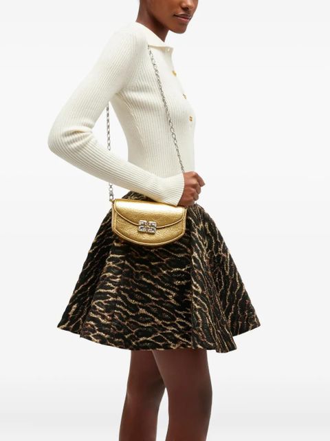 GANNI logo-plaque chain cross body bag - Gold - zdjęcie produktu nr 2