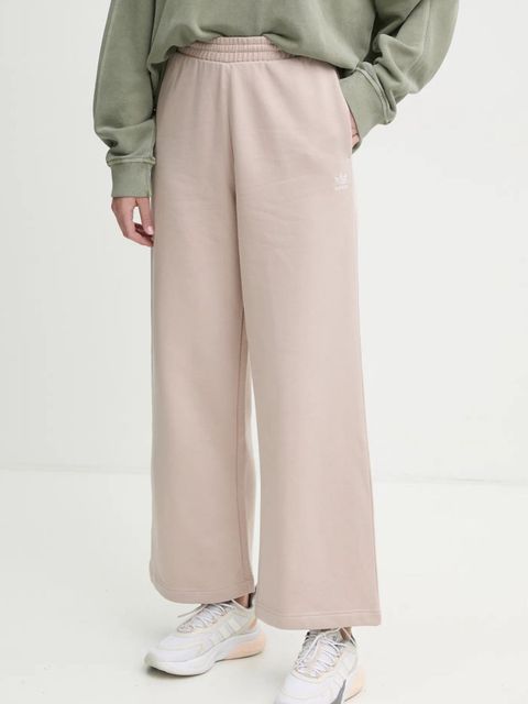 adidas Originals spodnie dresowe Femme Galore Wideleg Fleece Pants kolor beżowy gładkie JN3029 - zdjęcie produktu nr 1