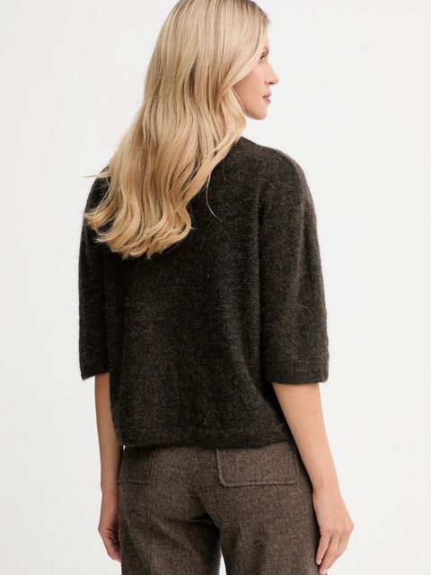 Sessun sweter z dodatkiem alpaki damski kolor brązowy 25109014 - zdjęcie produktu nr 2