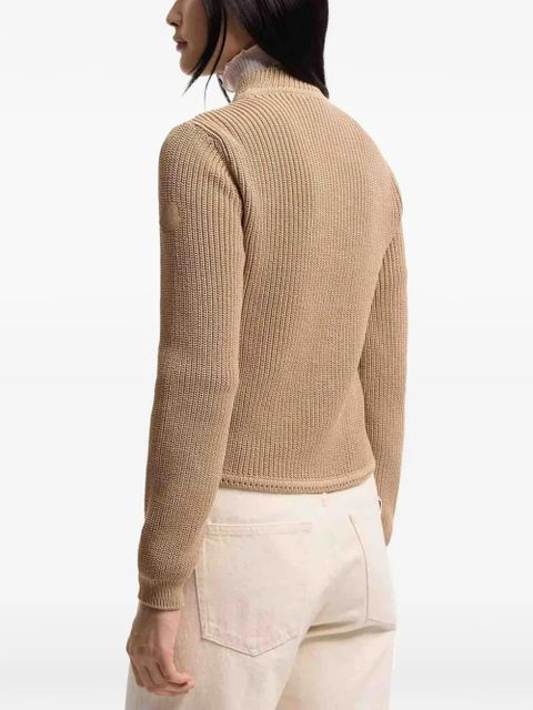 Moncler panelled padded cardigan - Neutrals