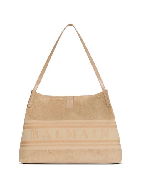 Balmain medium Release tote bag in cotton bouclé - Neutrals - zdjęcie produktu nr 1