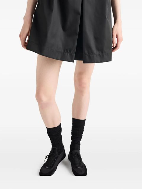 Prada pleat-detail half-zip mini dress - Black