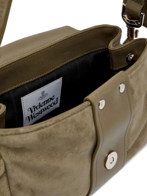 Vivienne Westwood Hazel Treasure buckle suede shoulder bag - Neutrals