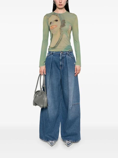 Jean Paul Gaultier logo-embroidered jeans - Blue