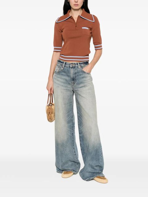 ALEMAIS chest-pocket polo top - Brown - zdjęcie produktu nr 2