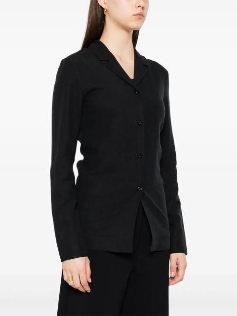TOTEME notched-collar shirt - Black - zdjęcie produktu nr 2