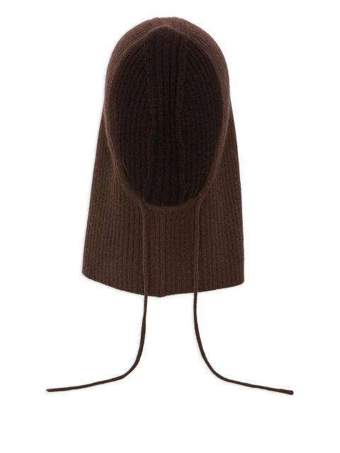 Yves Salomon ribbed cashmere balaclava - Brown - zdjęcie produktu nr 1