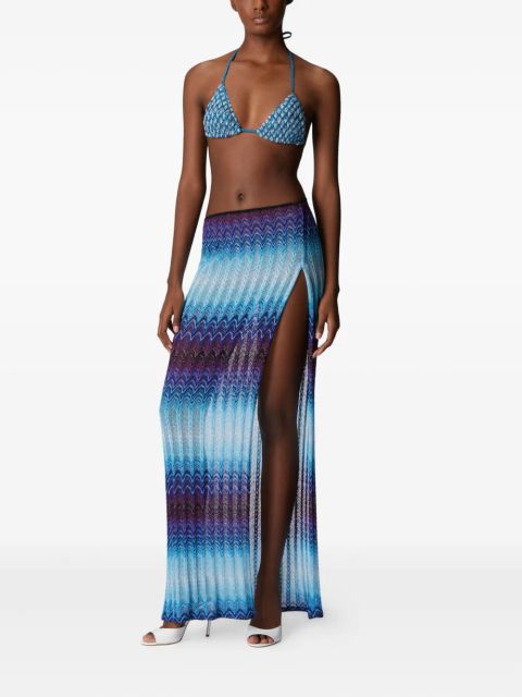 Missoni Zigzag-pattern maxi skirt - Blue