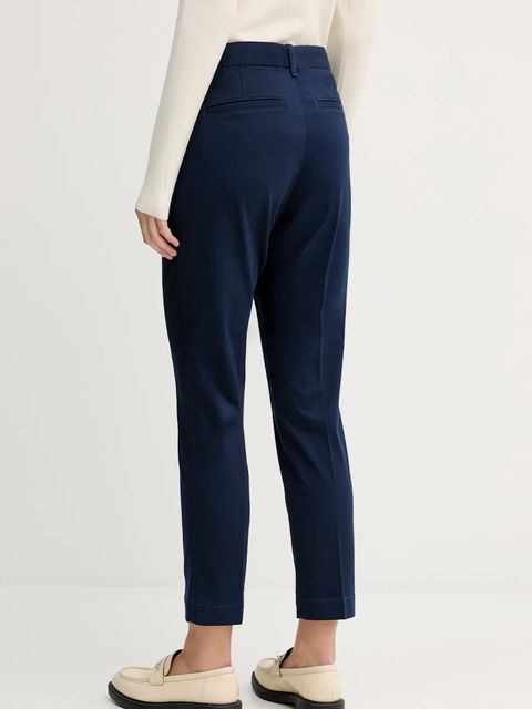 Polo Ralph Lauren spodnie damskie kolor granatowy szerokie high waist 211A96672