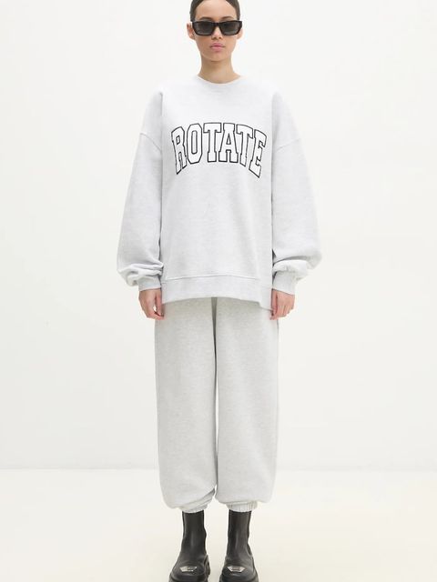 Rotate spodnie dresowe bawełniane kolor szary melanżowe 1134281473