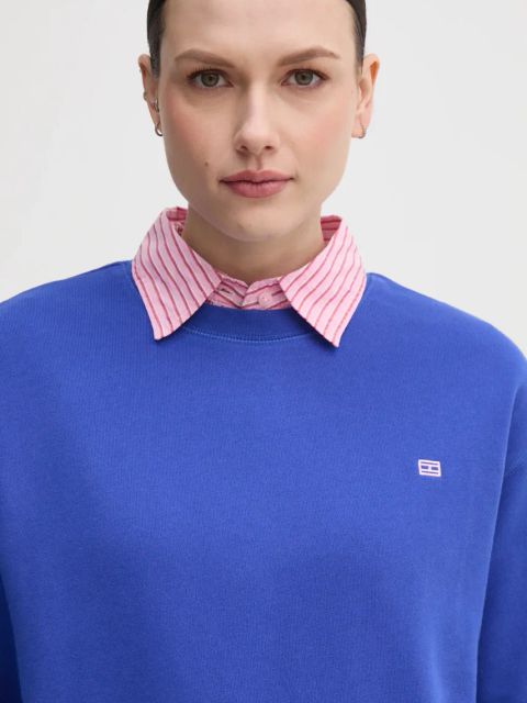 Tommy Hilfiger bluza bawełniana damska kolor fioletowy gładka WW0WW45980