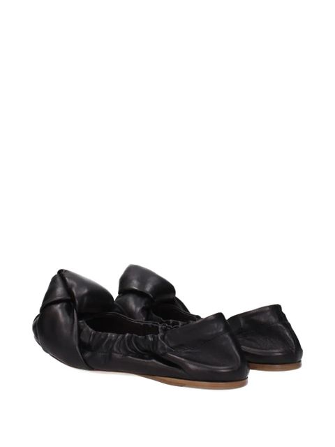 Miu Miu gathered bow-detail ballet flats - Black