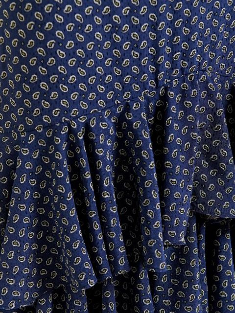 Essentiel Antwerp paisley-print tiered ruffle skirt - Blue