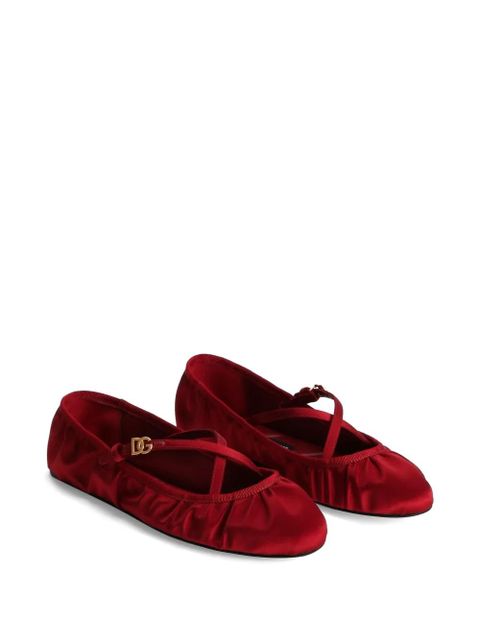 Dolce & Gabbana velvet ballerina shoes - Red - zdjęcie produktu nr 2