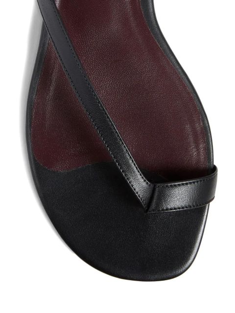 KHAITE Aimee leather flat sandals - Black