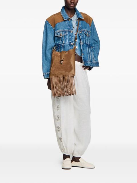 SANDRO fringe crossbody bag - Brown