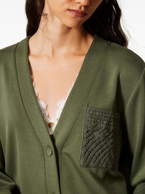 TWINSET crochet-detail cardigan - Green