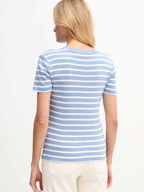 Tommy Hilfiger t-shirt bawełniany damski kolor niebieski WW0WW40587