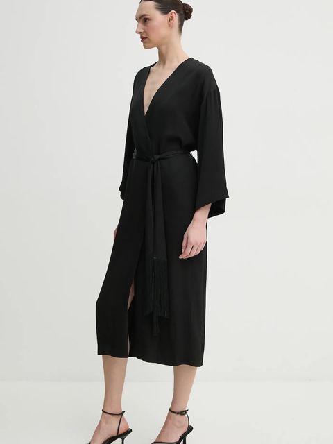 ISABELLE BLANCHE sukienka kolor czarny midi rozkloszowana IS25SS-A120-T011 - zdjęcie produktu nr 2